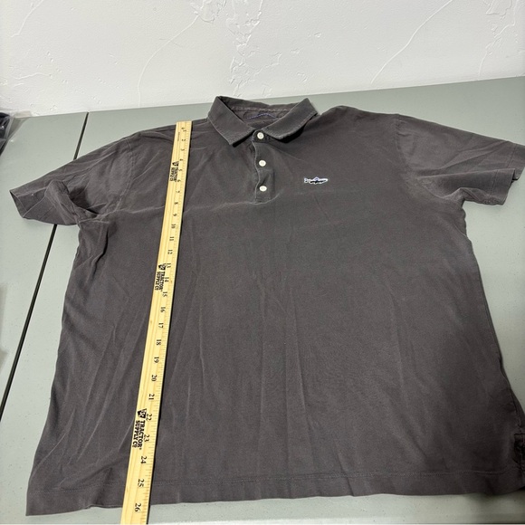 Patagonia Men's Polo Trout Fitz Roy Gray Short Sleeve Organic Cotton Large FLAW - Picture 11 of 11